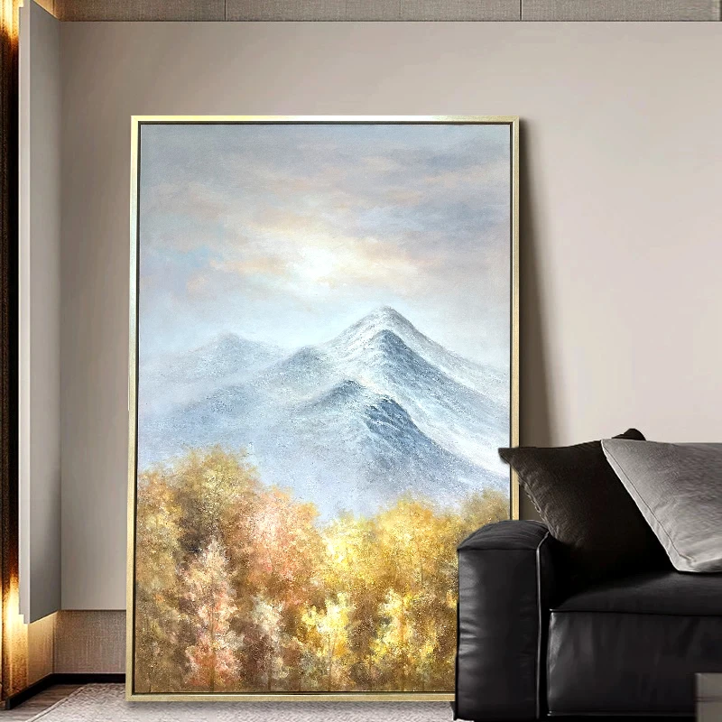 遇听现代原木风格纯手绘油画【不包安装】【所有尺寸都属定制】