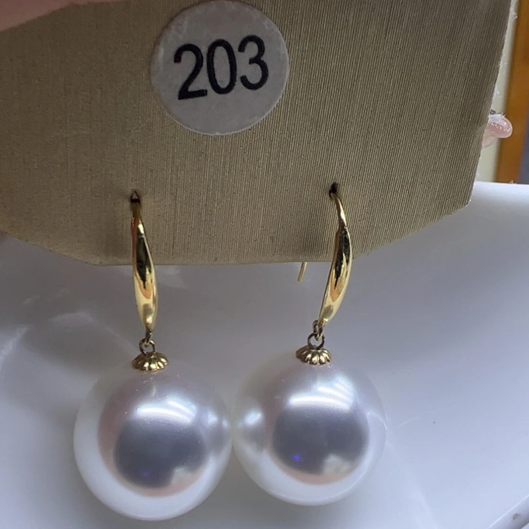 淡水珍珠耳饰18K金镶嵌