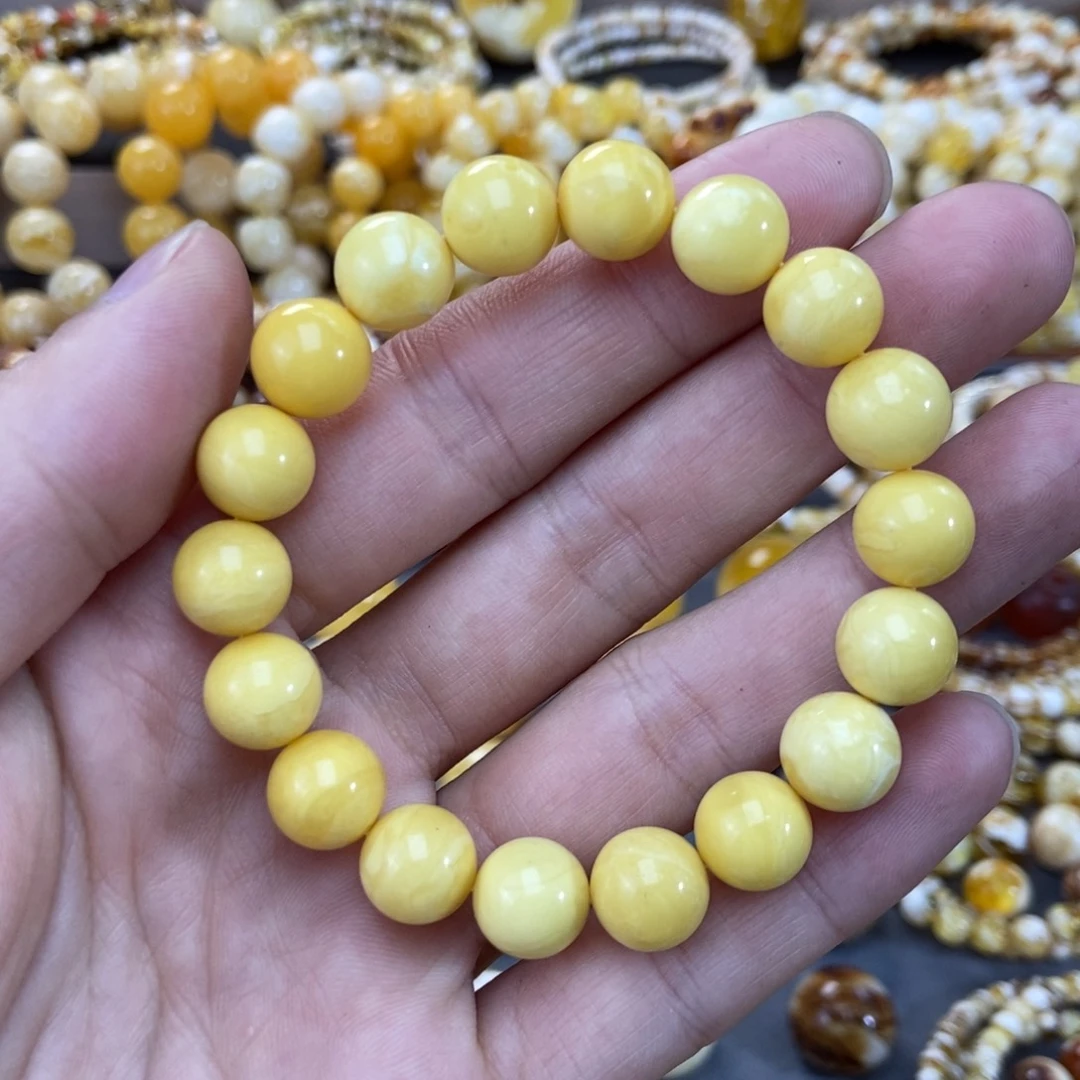 琥珀未镶嵌手链10+mm浓蜡