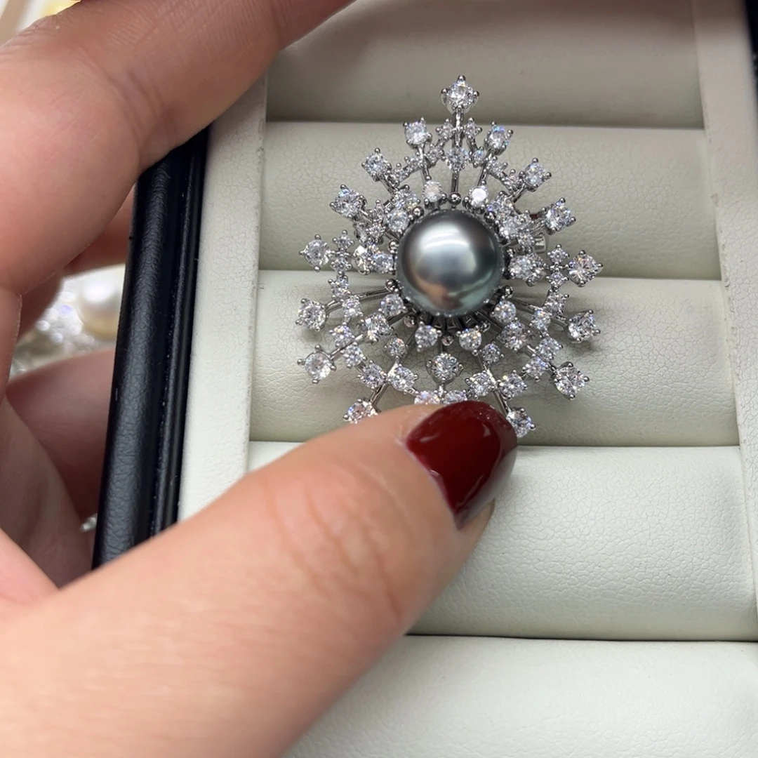 合金胸针海水珍珠
