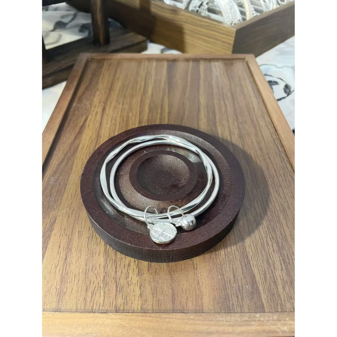 足银银制品 S017 双环莫比乌斯手镯 闭口直播间选款时尚精美手镯