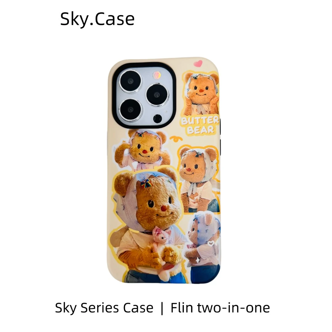 菲林二合一｜适用苹果华为vivo小米oppo手机壳卡通黄油小熊16pro