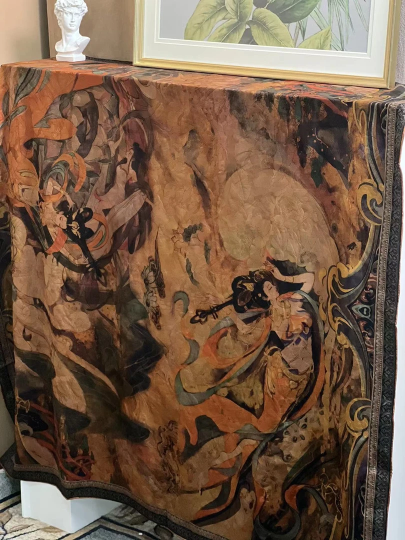 140香云纱方巾-圣月流光 135*135cm湖丝42姆米丝巾