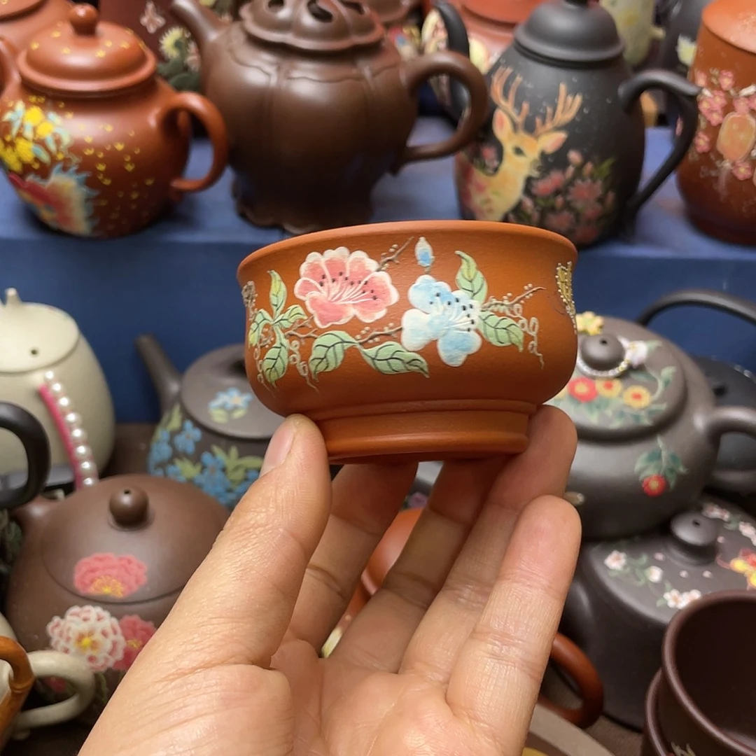 茶杯红泥紫砂主人杯100cc