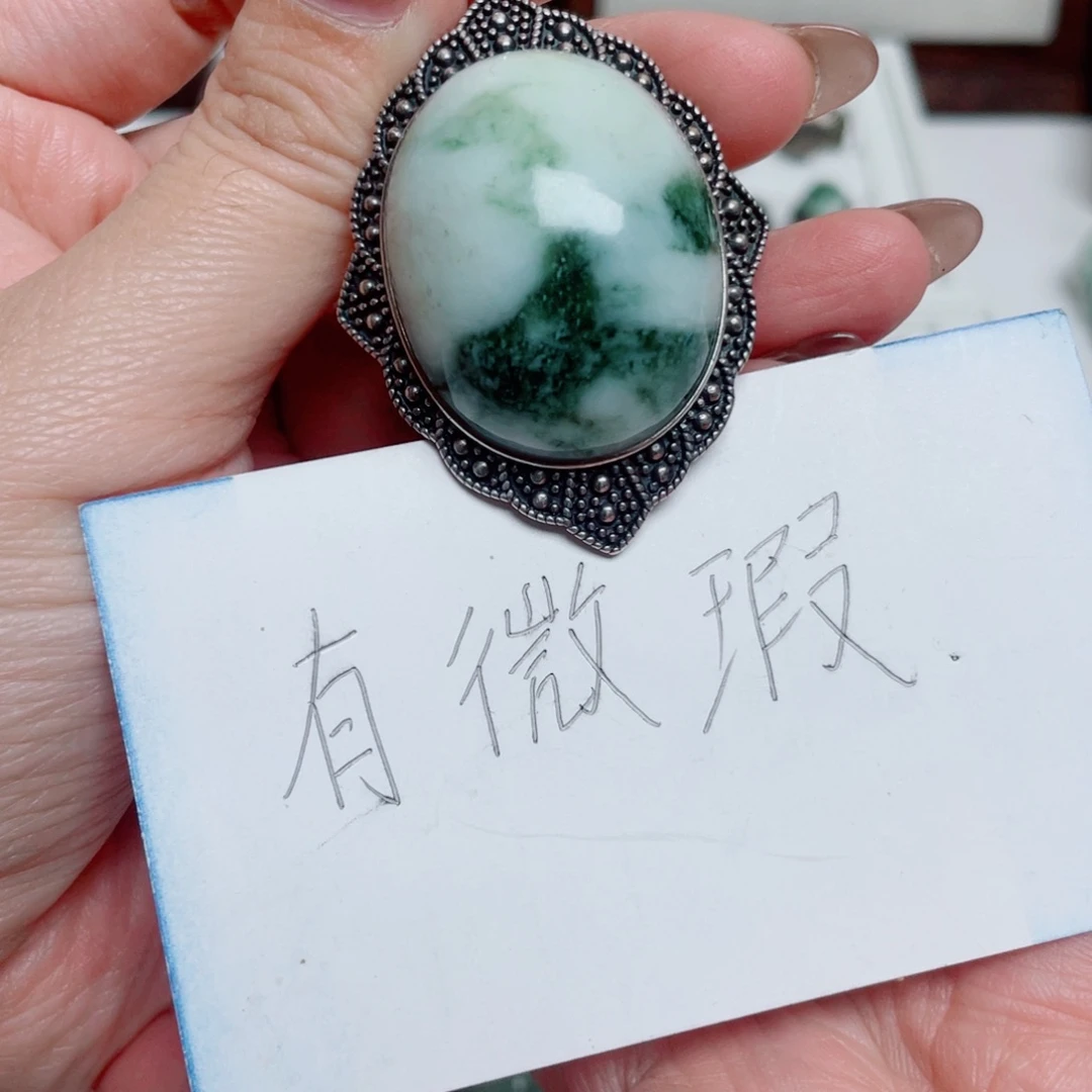 透闪石-蛇纹石玉银S925镶嵌颈饰