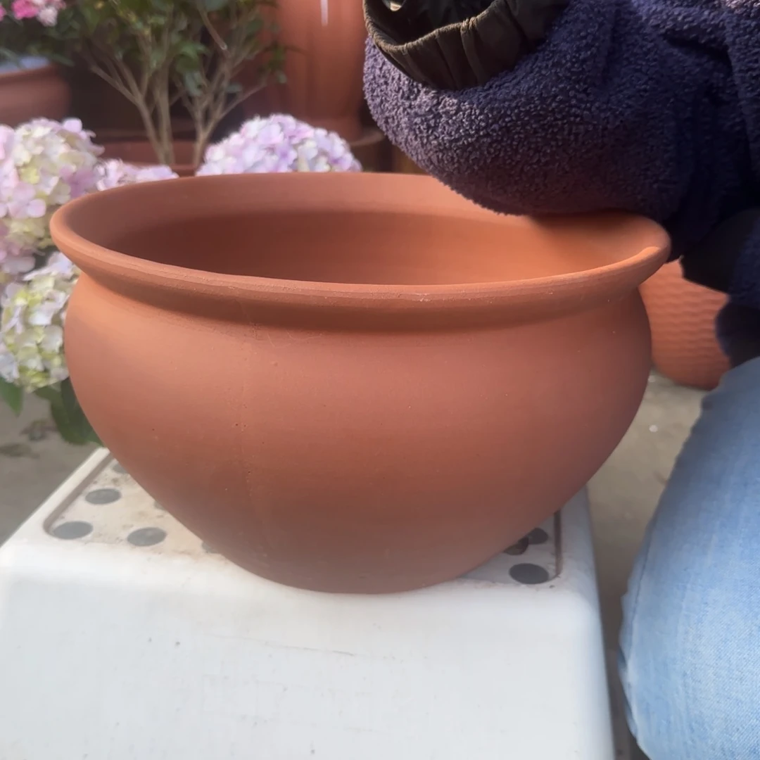 紫砂花盆口31高18宜兴紫砂微瑕