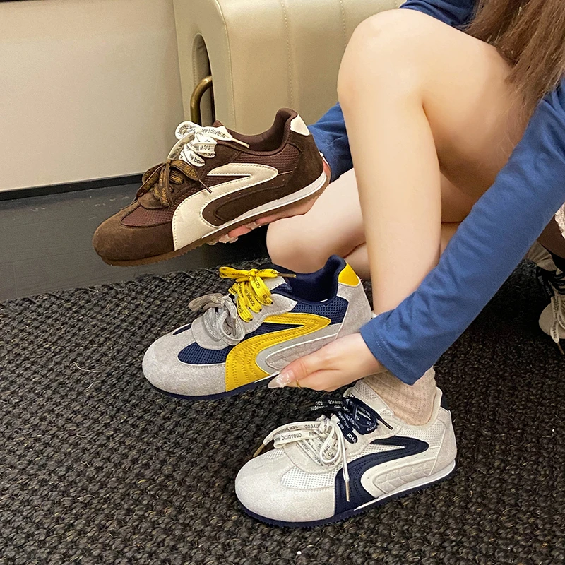 赛车鞋网面德训鞋女复古轻便2025秋季百搭运动休闲板鞋丑萌鞋潮