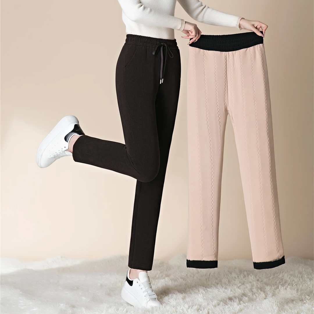 【宽裤脚棉裤】松紧腰加厚防风保暖高腰高弹修身显瘦外穿冬季中老年