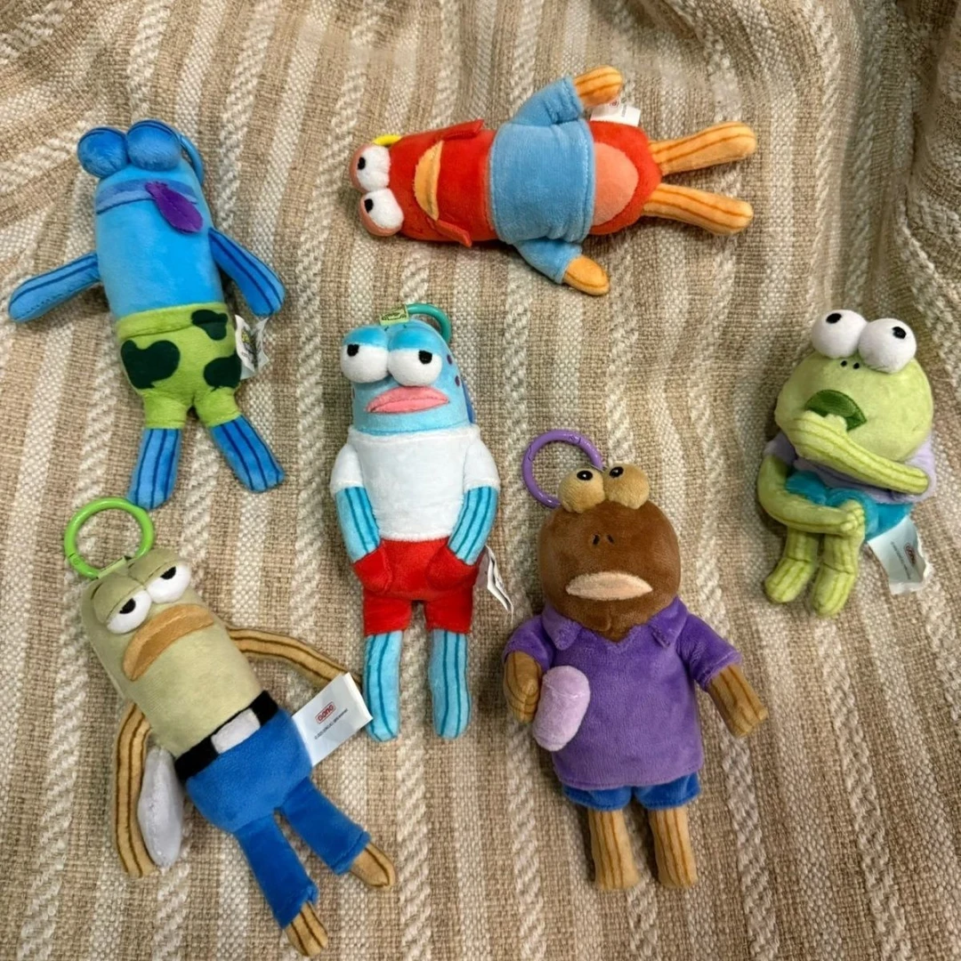 可爱卡通12cm时尚潮趣比奇堡居民海绵宝宝主题毛绒材质公仔钥匙扣