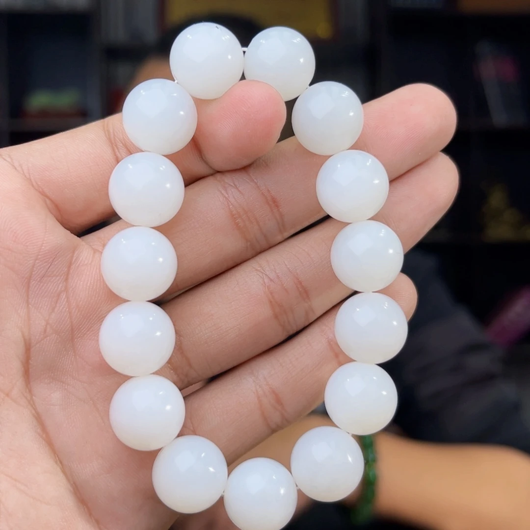 和田玉未镶嵌手串天然和田玉13年新疆且末天泰卡14