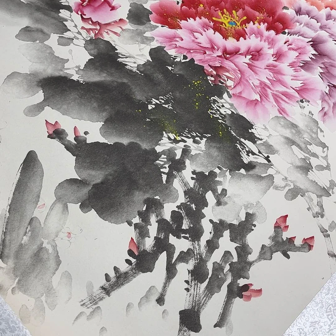 竖款73/170牡丹四尺的