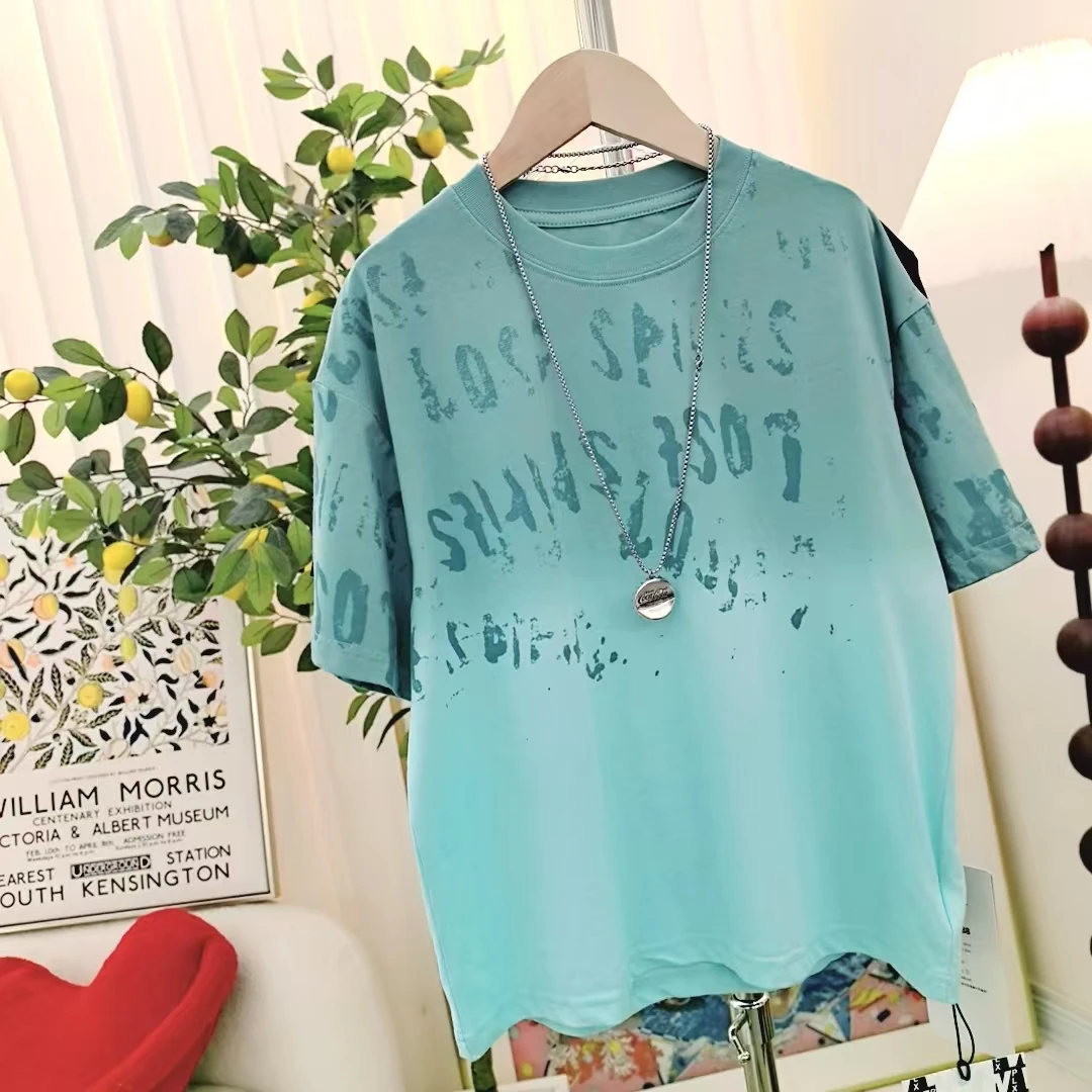 男童短袖t恤2025夏季新款纯棉时尚洋气潮流半袖上衣