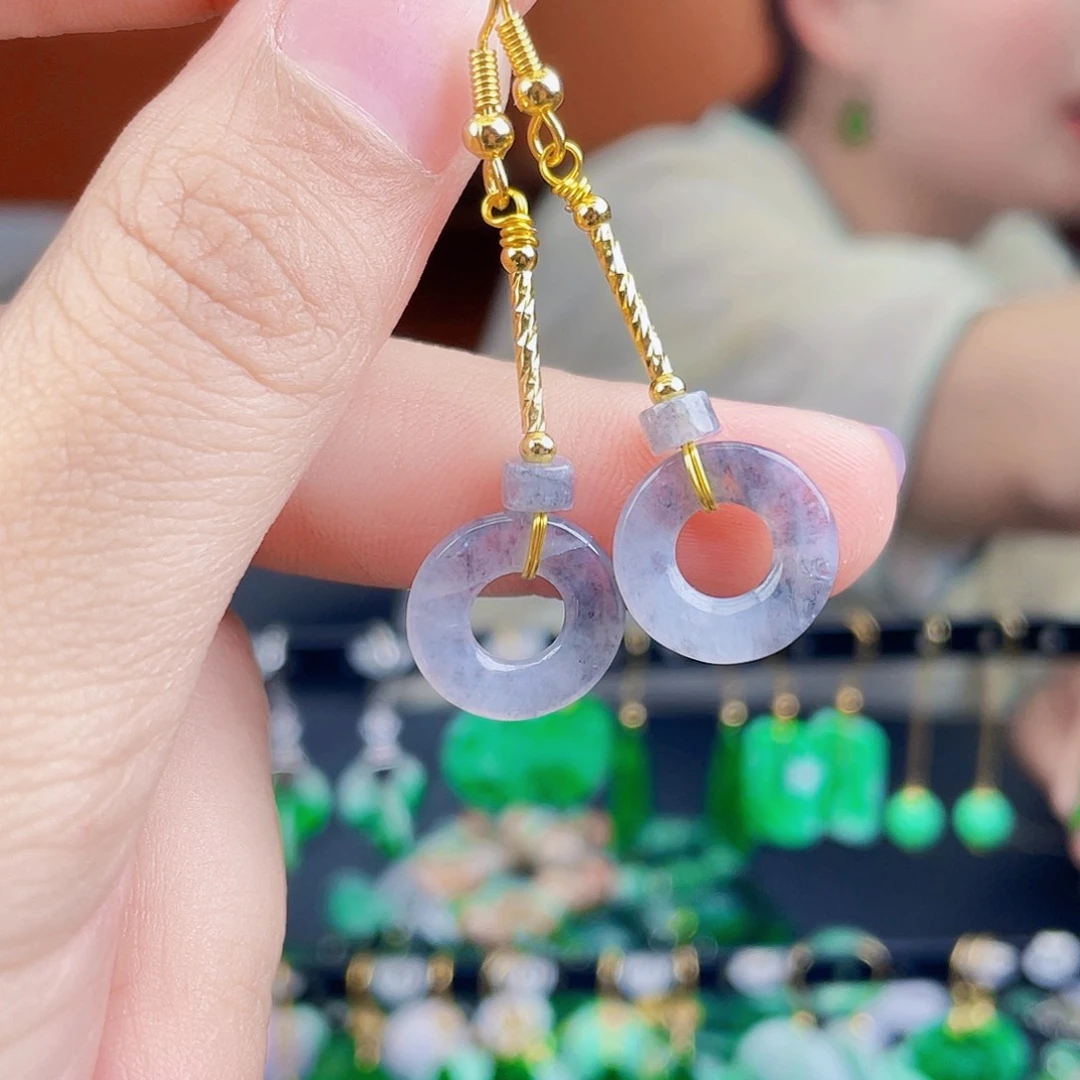 翡翠未镶嵌耳饰饰品