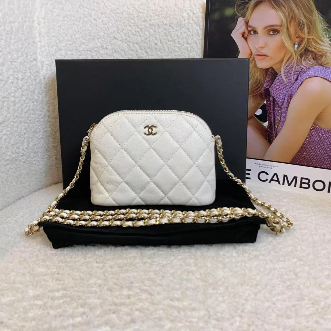 99新 Chanel/香奈儿 壹臻/24A白金mini贝壳 包 /96755083