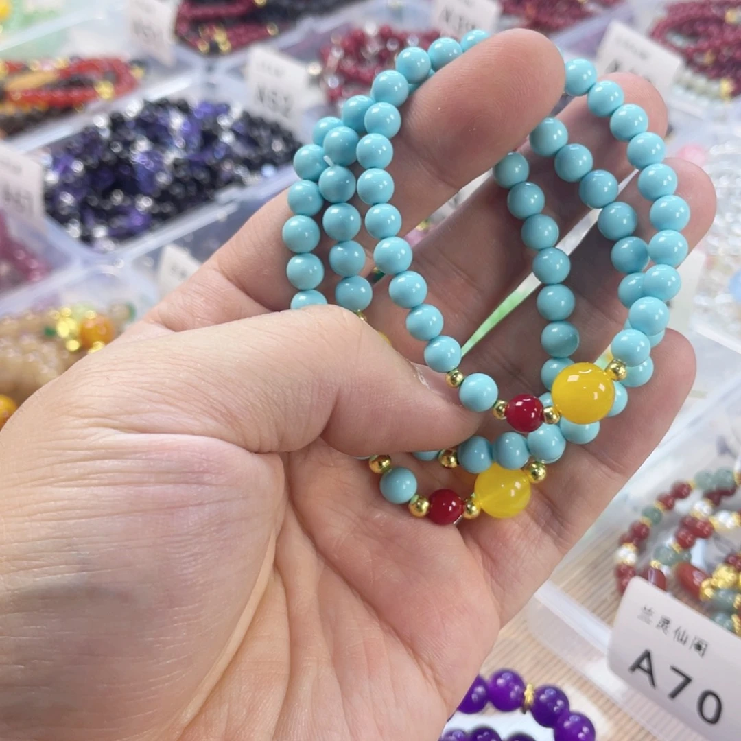 檀香紫檀（小叶紫檀）手串银S925镀金镶嵌