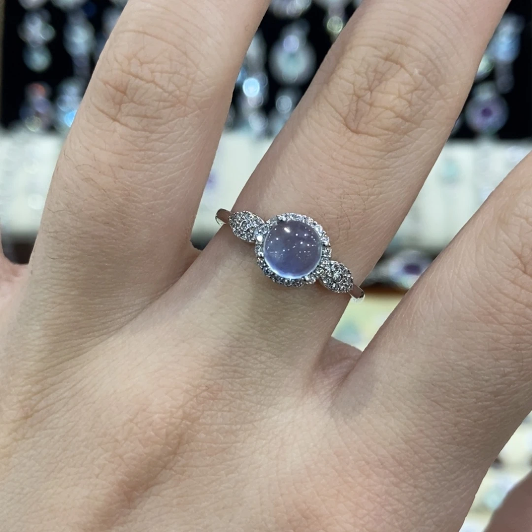 海蓝宝石戒圈银S925镶嵌