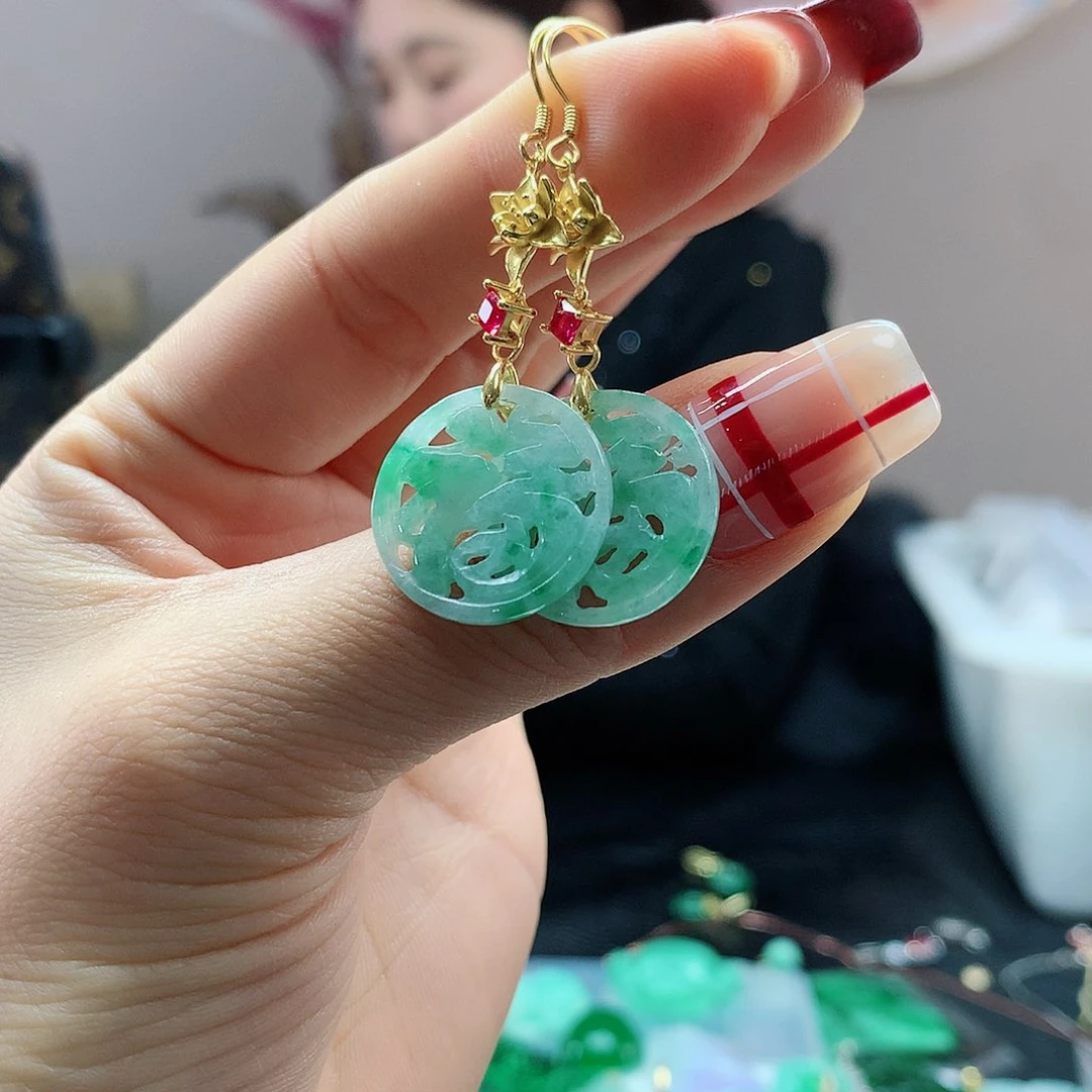 【闪购商品】翡翠耳饰银S925镶嵌，