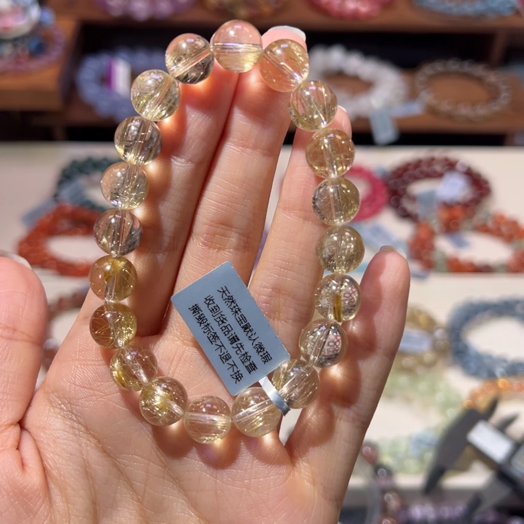 水晶未镶嵌手串10m收藏级顺发维纳斯金发晶