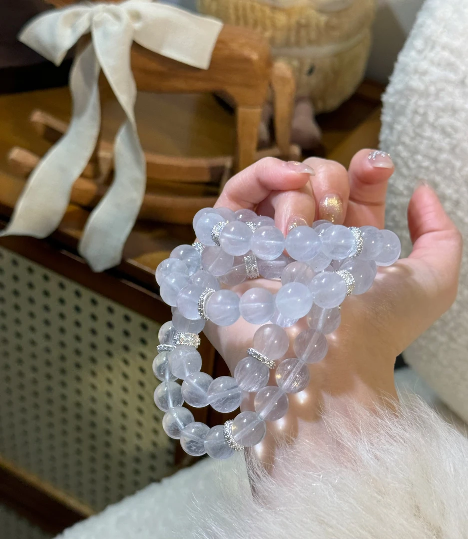 D30《白天鹅》11mm拉丝萤石手串