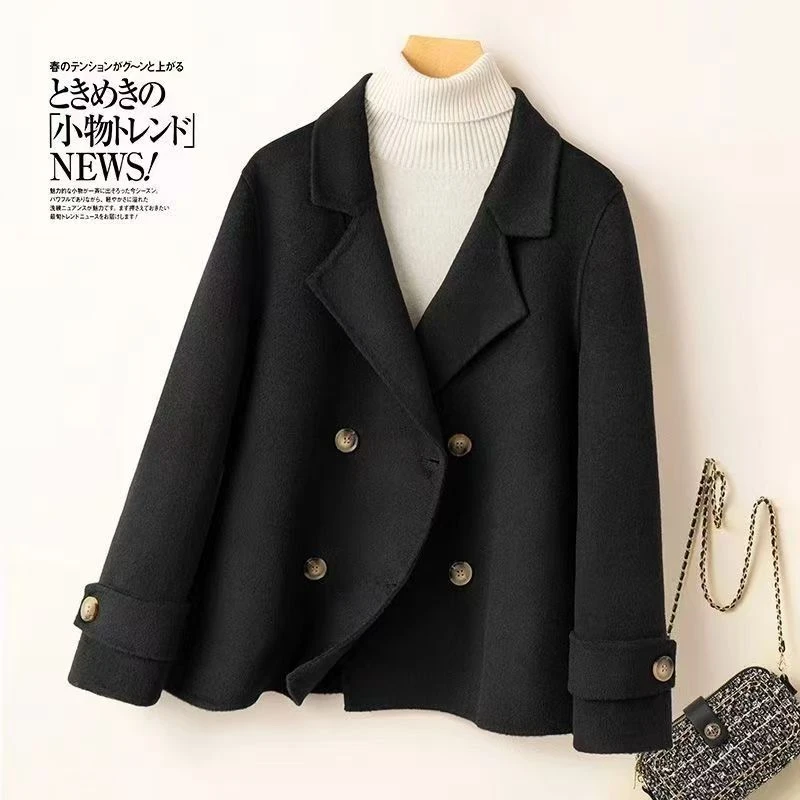 2025新款小个子双面呢子大衣女短款高级感春秋韩版气质洋气外套潮