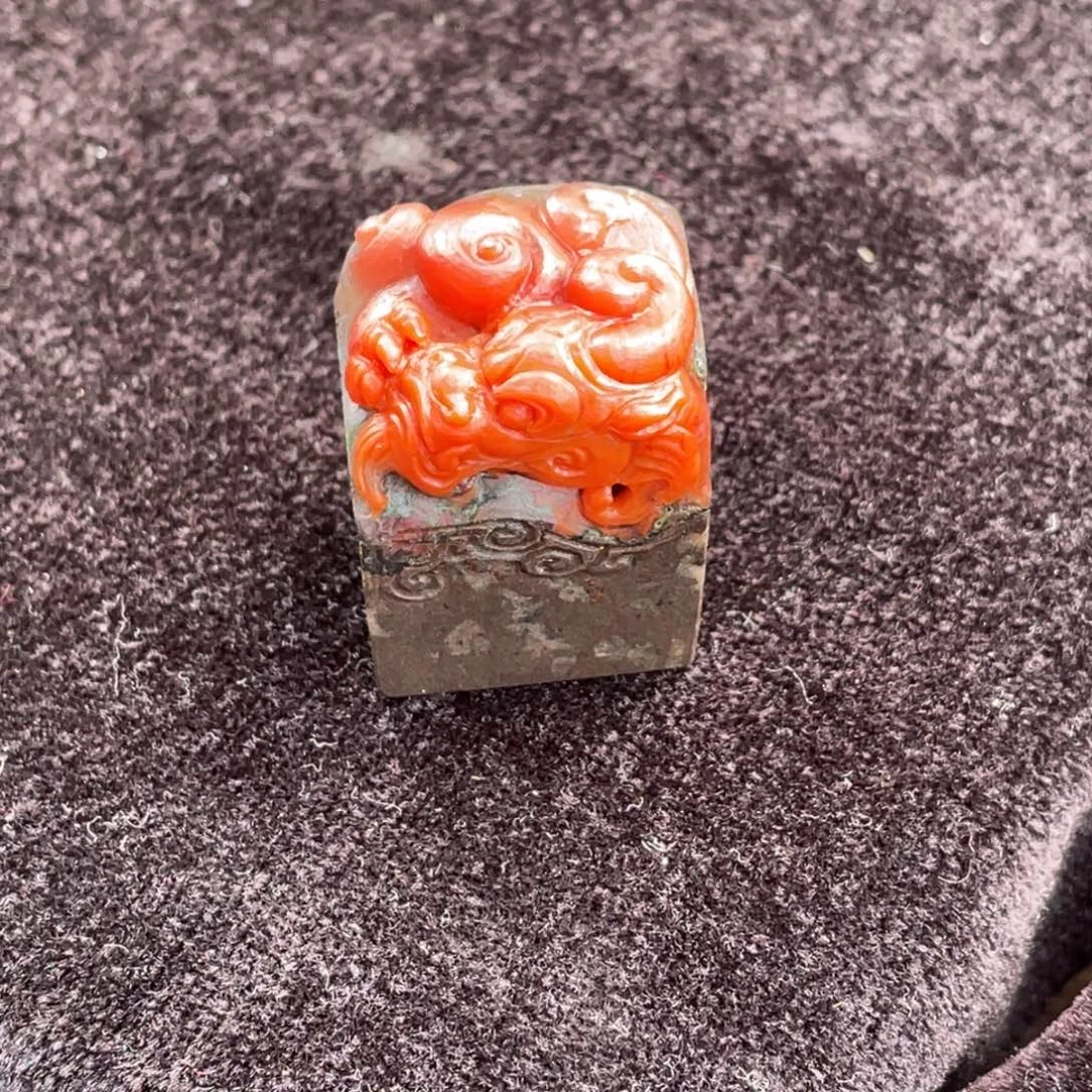 南红玛瑙未镶嵌天然原矿杨柳啊东寨老南红印章