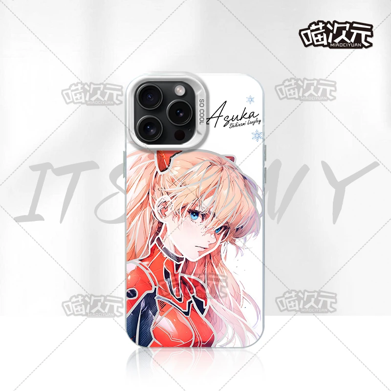 eva明日香二次元手机壳防指纹爆款动漫浮雕适用苹果华为小米ins风