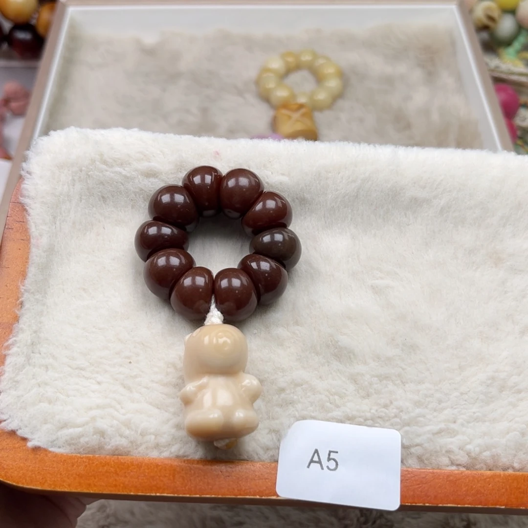 白玉菩提吊坠瑕a5蒜瓣手捻随机一串13-14m