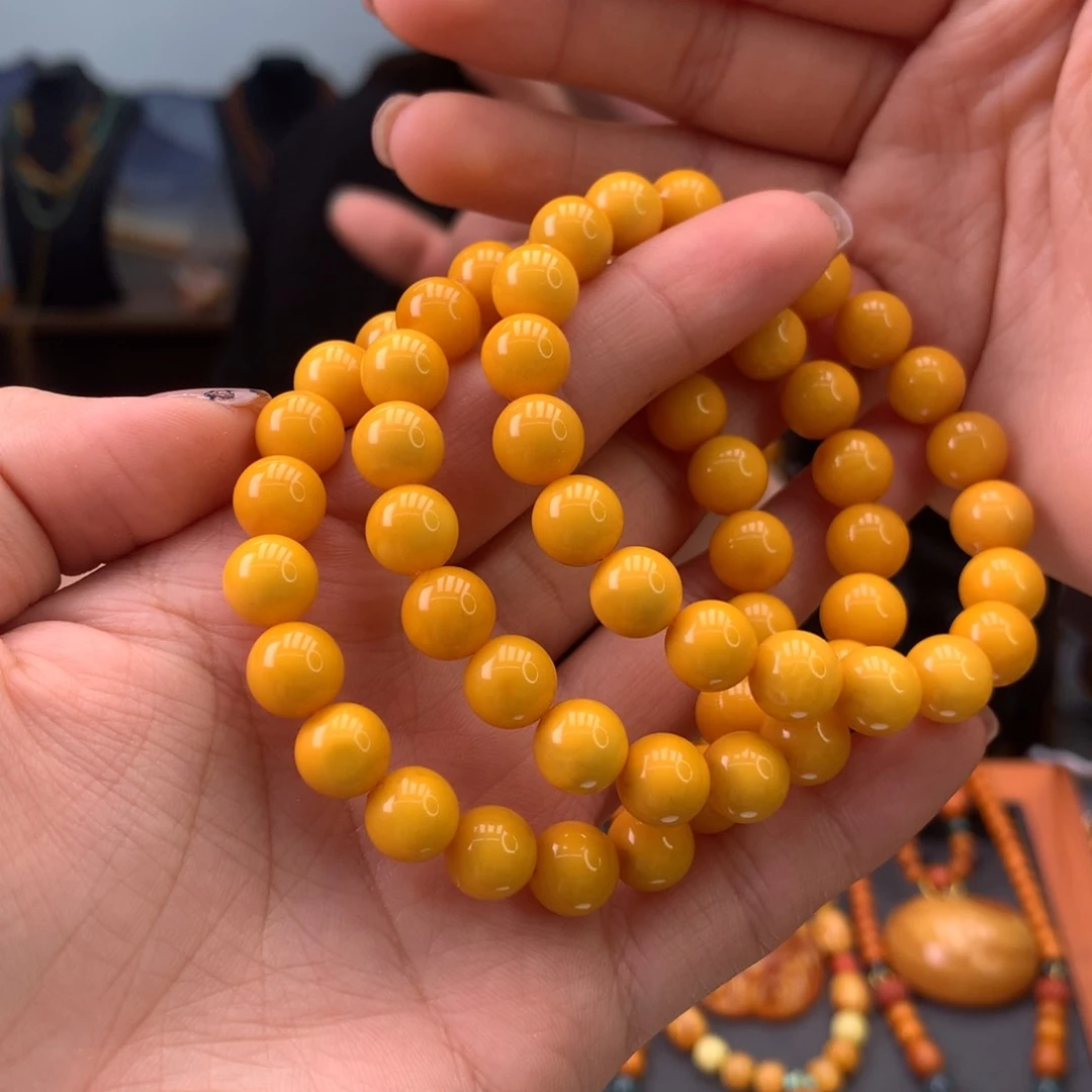 蜜蜡手串未镶嵌多样性发一