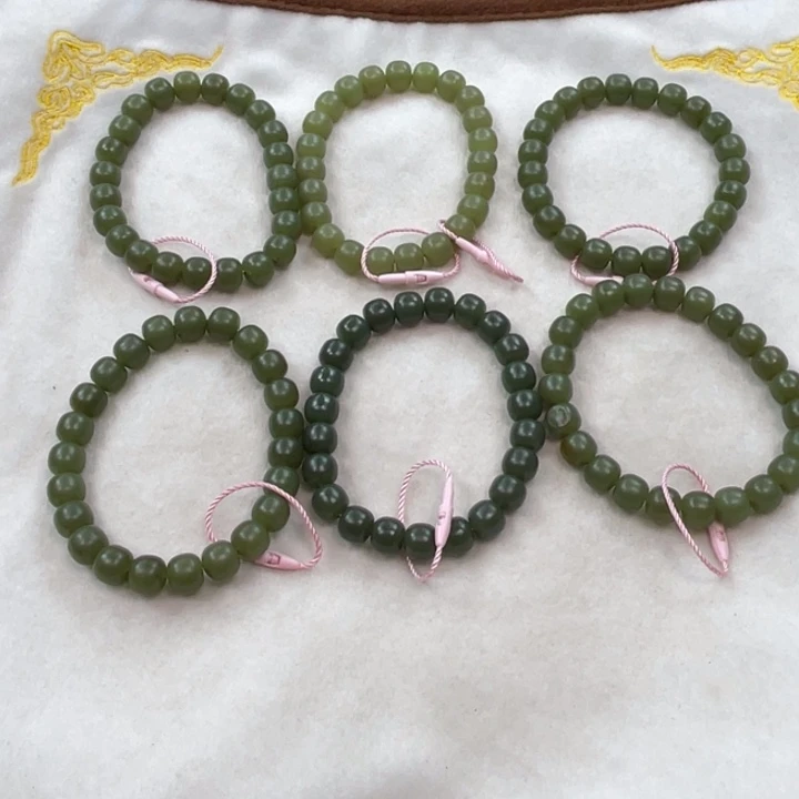 和田玉未镶嵌手串新疆沙枣青卡9老型柔光多样性拍一发一