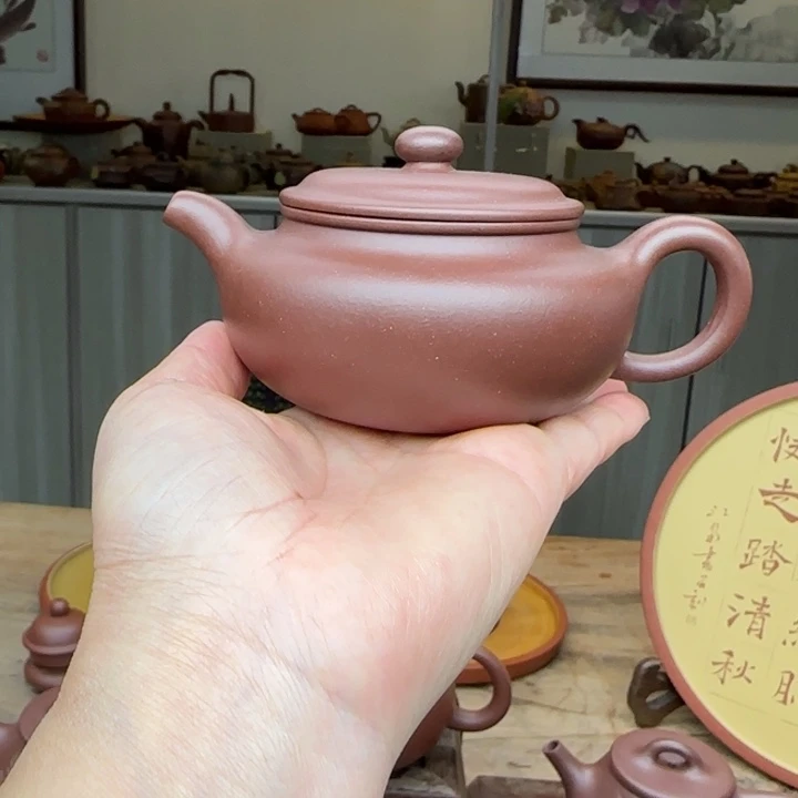 茶壶紫砂紫泥15 0 C C半手工制作