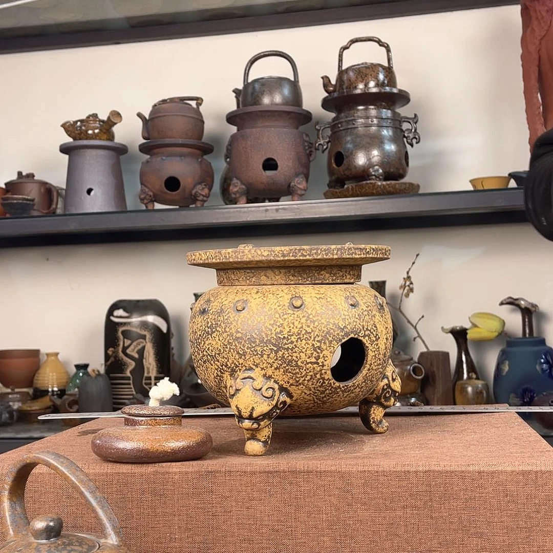 紫泥茶壶紫砂粗陶茶器