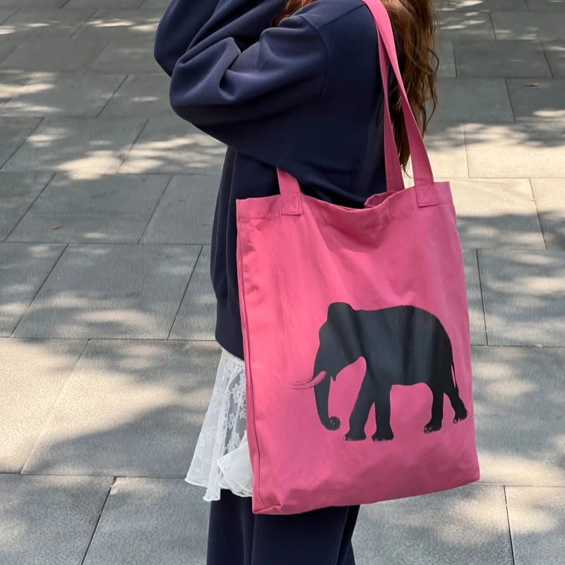 夏日清迈｜2025春夏新款小象帆布包 百搭大容量单肩腋下托特包