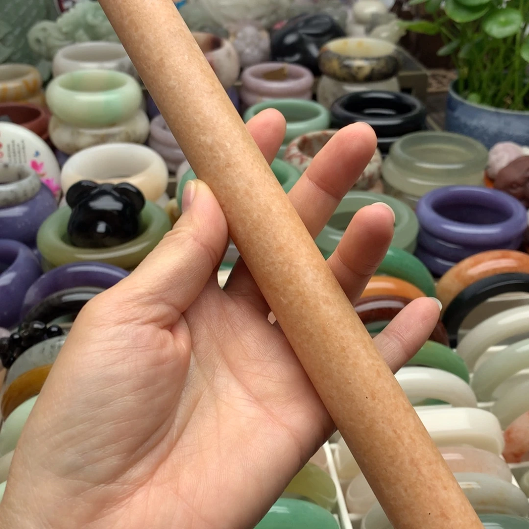 石英岩玉未镶嵌手镯擀面杖 按摩棒