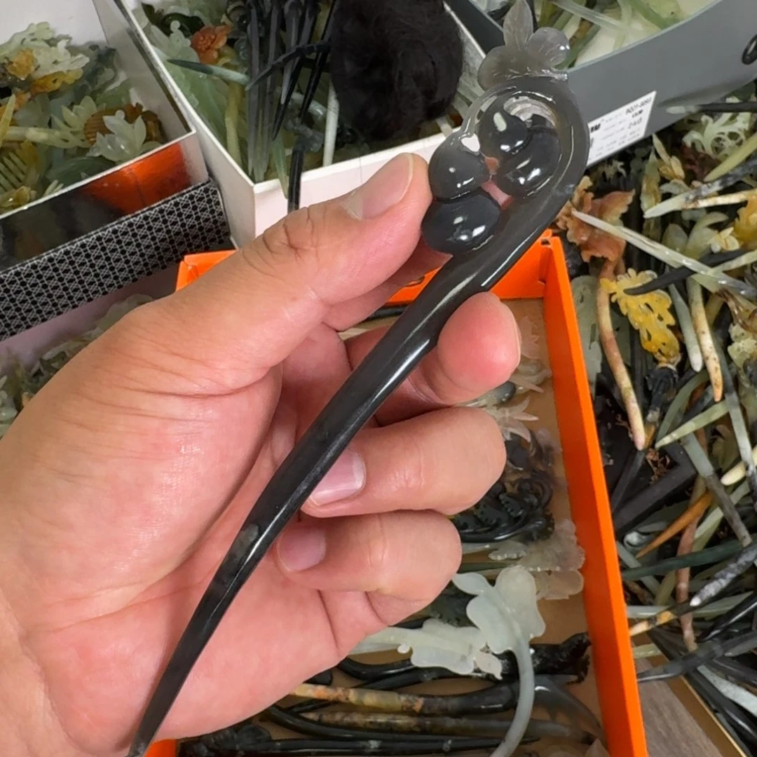 岫玉未镶嵌发饰明君玉簪就是好看