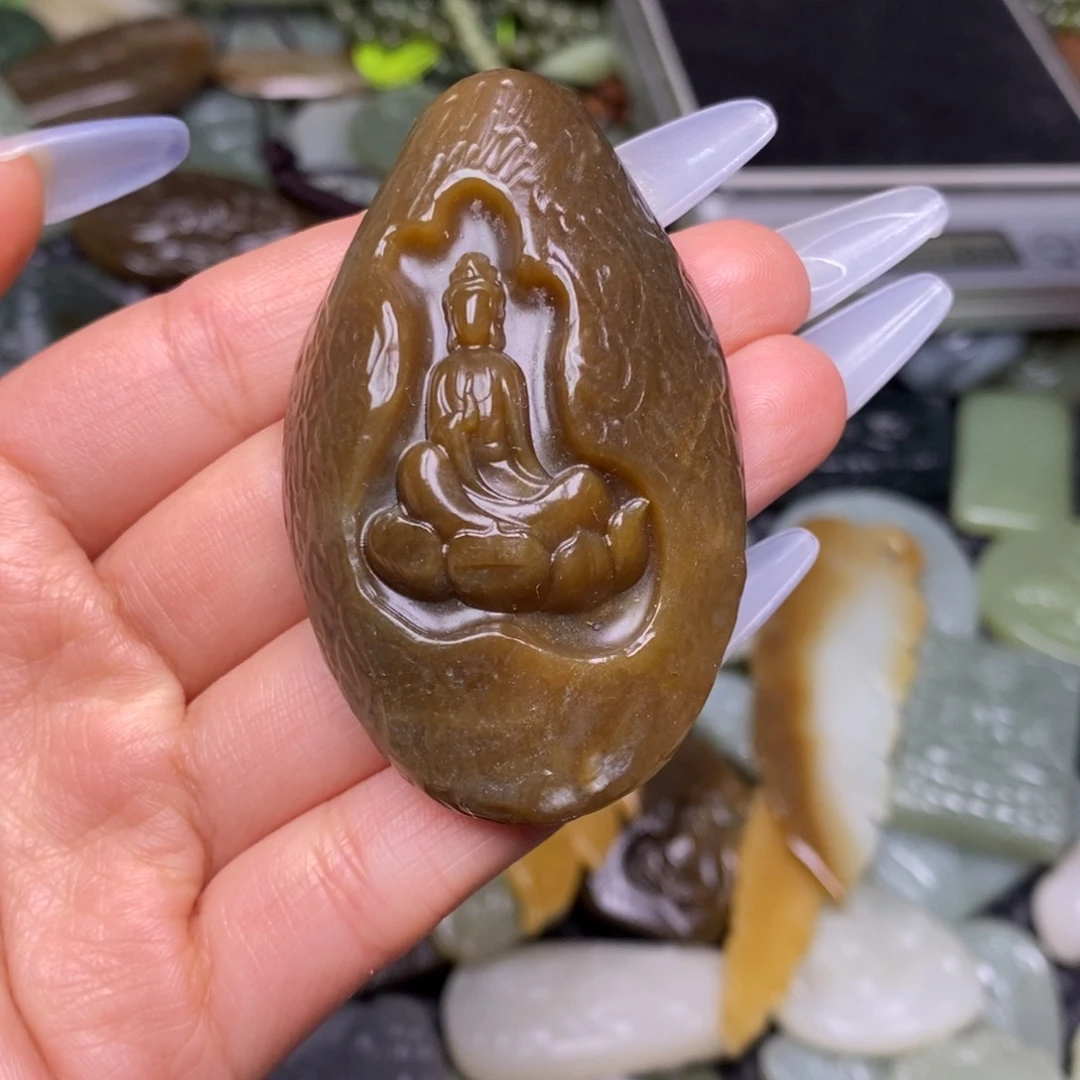 和田玉颈饰未镶嵌海**浪