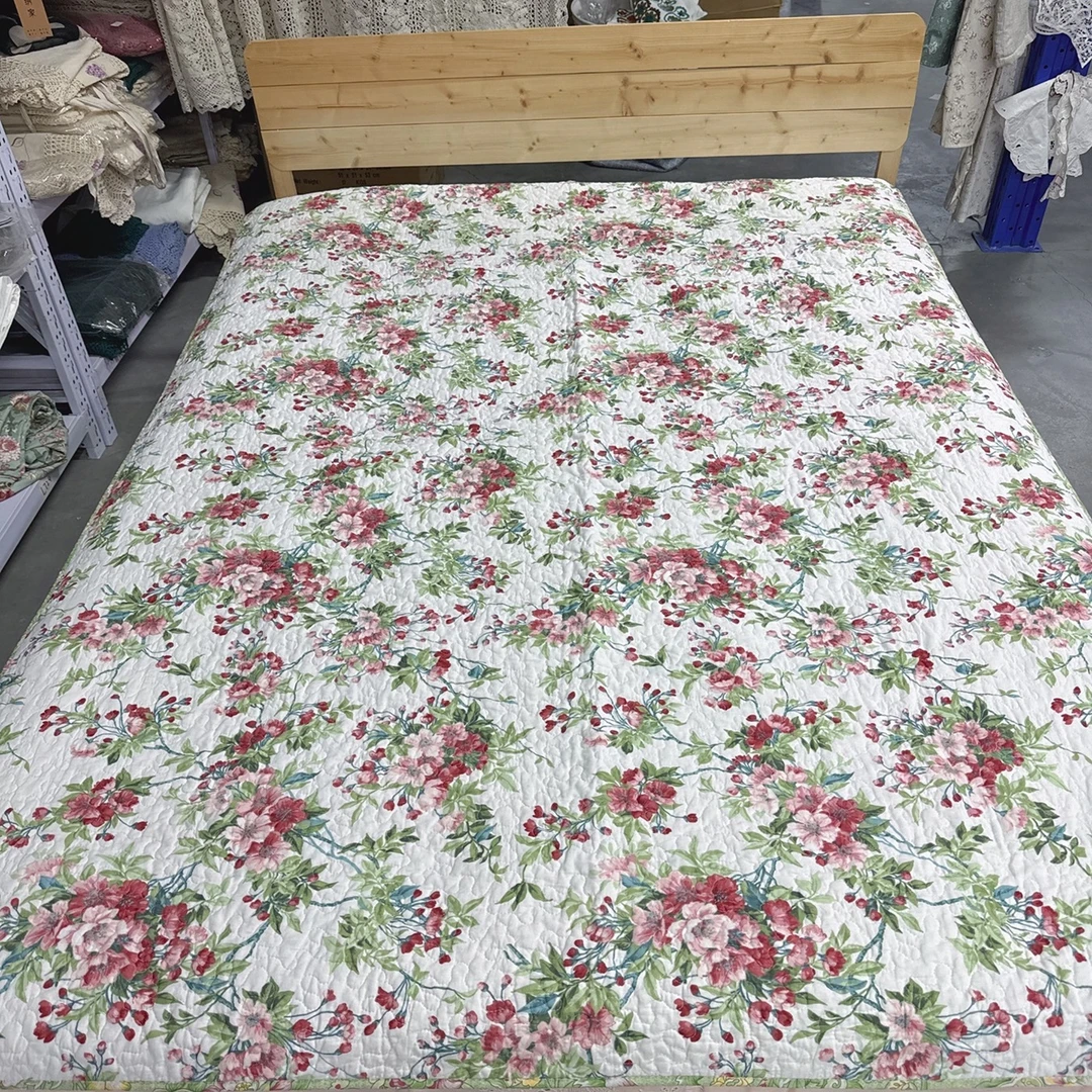 150*200双面纯棉绗缝床盖夹棉床单床垫空调被四季通用