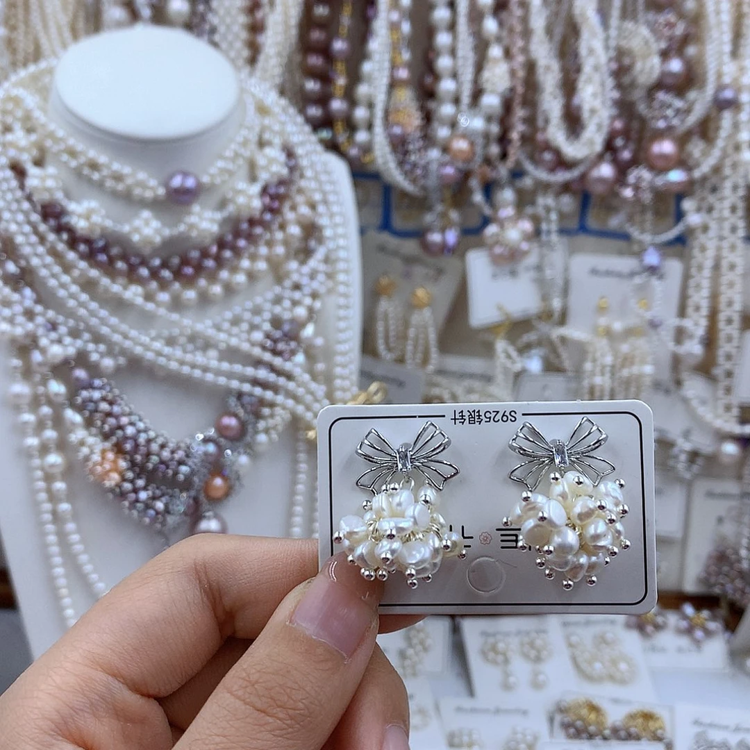 项链银S925镀金镶嵌淡水珍珠