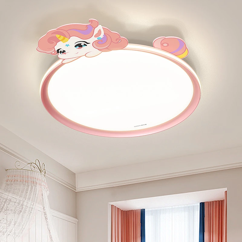 家用卧室灯儿童房吸顶灯新款主卧男孩女孩时尚卡通熊猫全光谱护眼