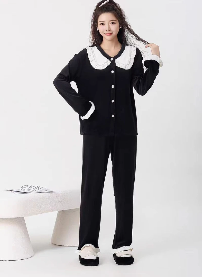 #5020海岛绒睡衣冬季女士保暖甜美可爱家居服套装可外穿