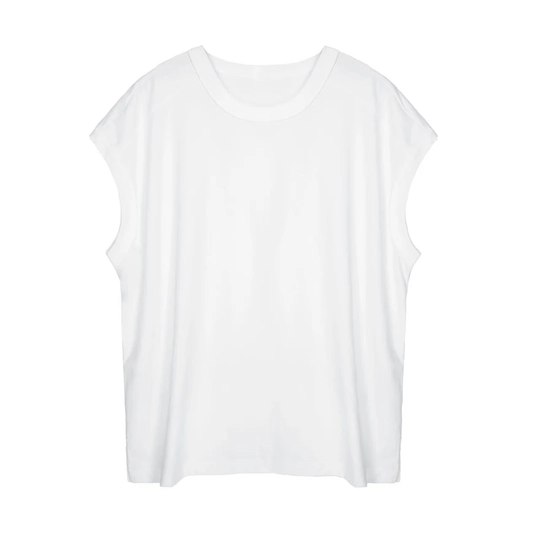 兰姐服饰夏季新款时尚百搭纯色汉麻棉索罗娜挂肩T恤1083