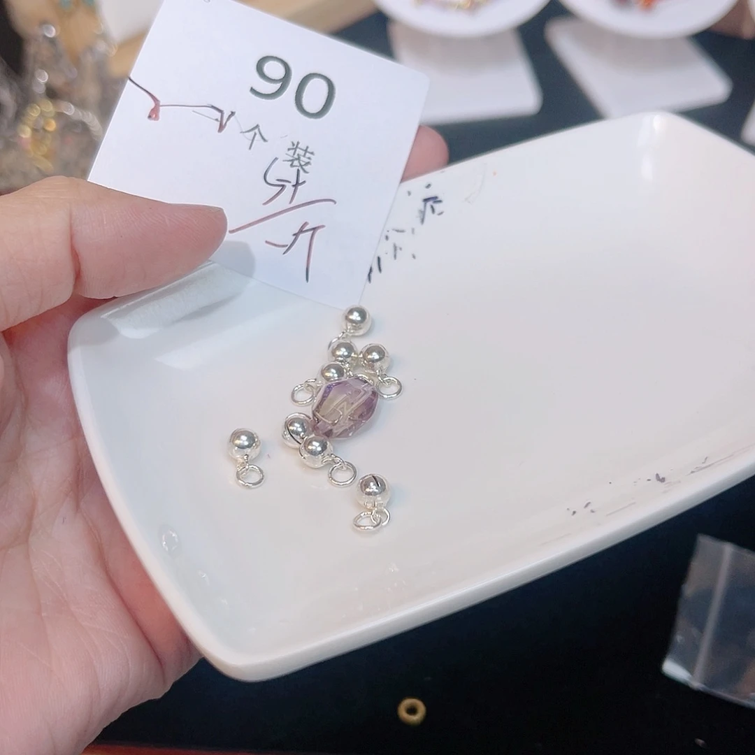 紫晶珠宝半成品银S925镶嵌90