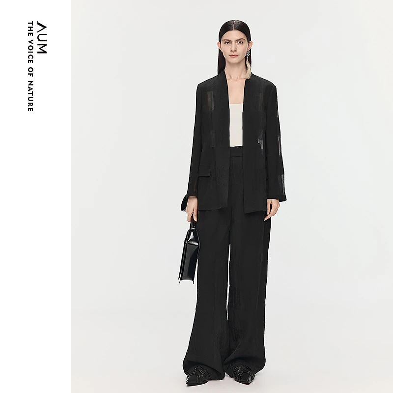 AUM噢姆气质设计感宽松简约长袖通勤西装M1FZ31753