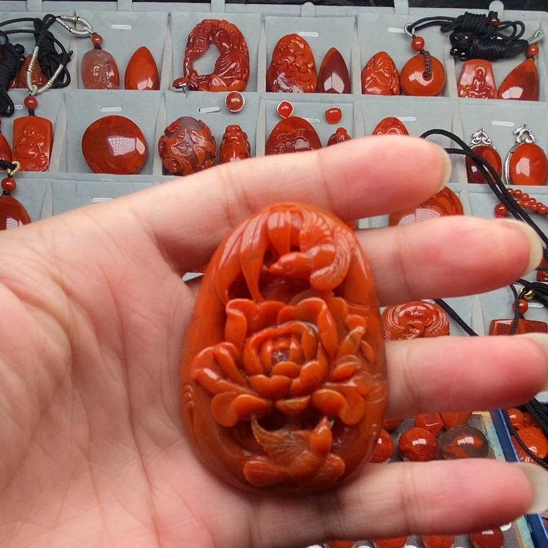 南红玛瑙未镶嵌吊坠(不含链)