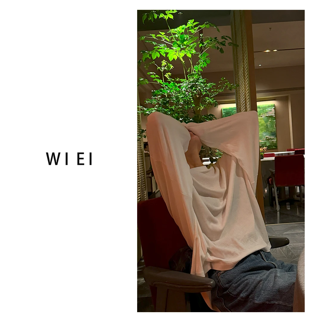 《WI EI》冰酸奶*极简松弛感度假风廓形裸感薄卫衣W25300104