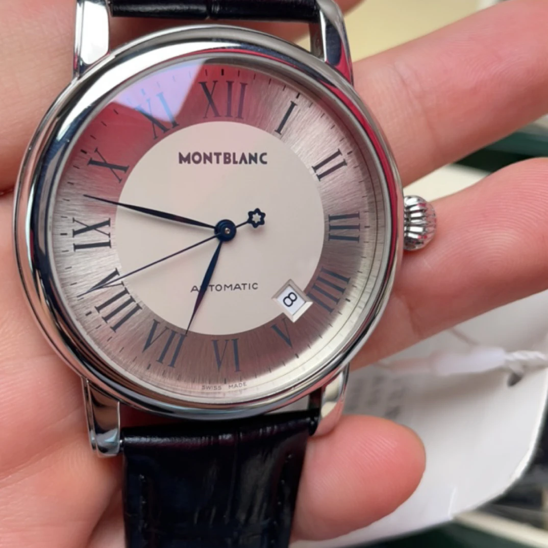 99新 Montblanc/万宝龙 万宝龙蓝宝石镜面真牛皮精钢