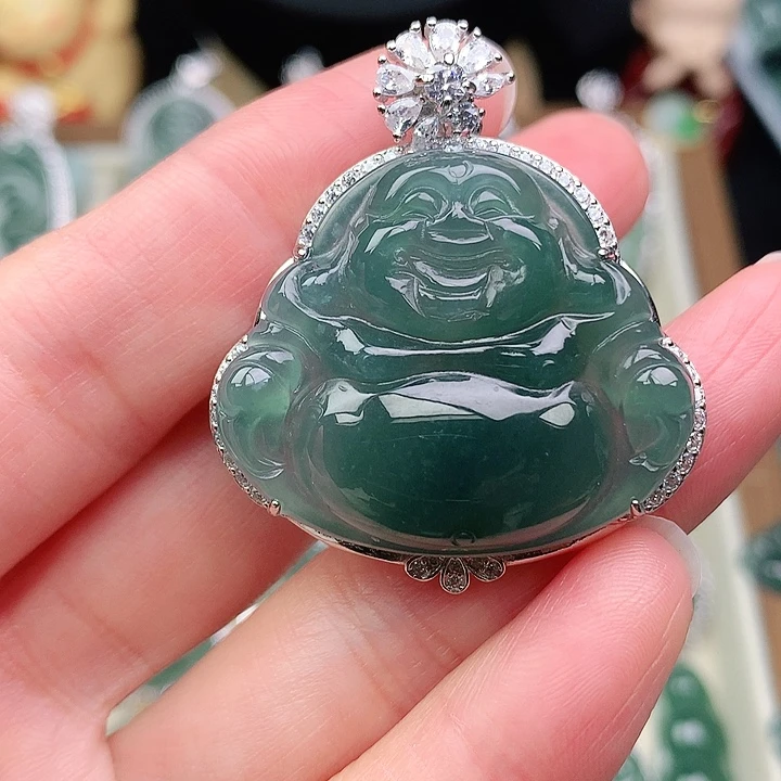 颈饰银S925镶嵌翡翠吊坠