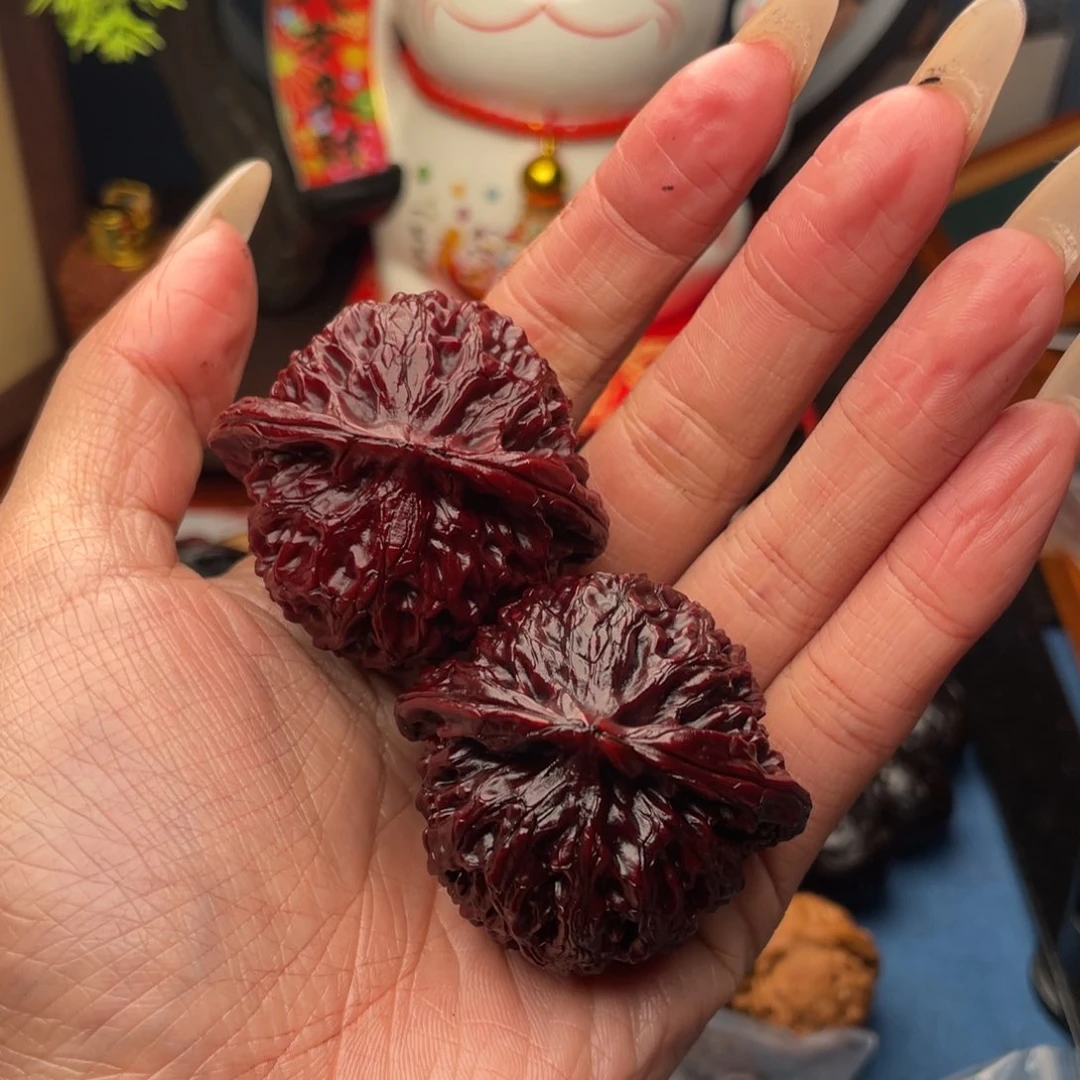 吊坠文玩核桃45酒红灯