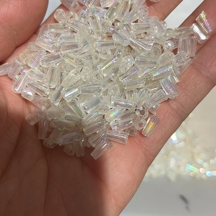 非金属亚克力幻彩宝塔珠100g约1400个