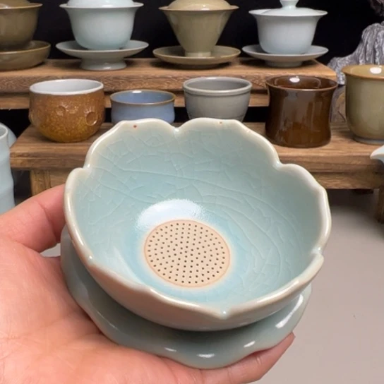 微瑕莲花茶漏不带礼盒