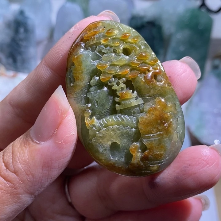 【闪购商品】未镶嵌挂件翡翠山水